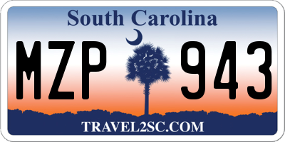 SC license plate MZP943