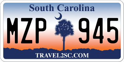 SC license plate MZP945