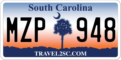 SC license plate MZP948