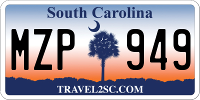 SC license plate MZP949
