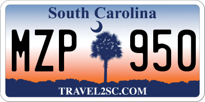 SC license plate MZP950
