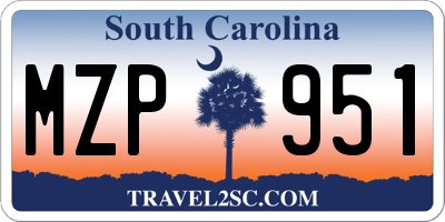 SC license plate MZP951