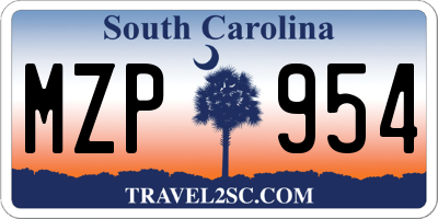 SC license plate MZP954
