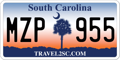 SC license plate MZP955