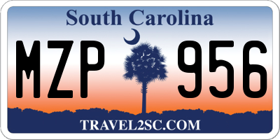 SC license plate MZP956