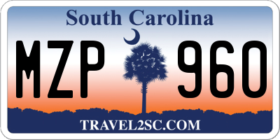 SC license plate MZP960