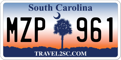 SC license plate MZP961