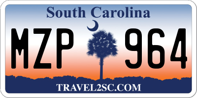 SC license plate MZP964