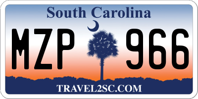 SC license plate MZP966