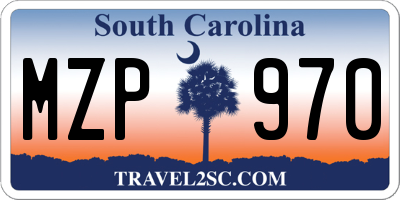 SC license plate MZP970