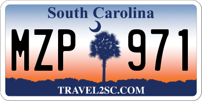 SC license plate MZP971