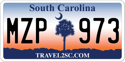 SC license plate MZP973