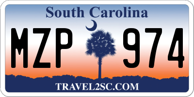 SC license plate MZP974