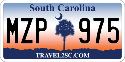 SC license plate MZP975