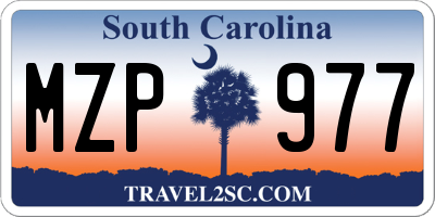 SC license plate MZP977