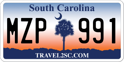 SC license plate MZP991