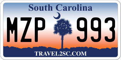 SC license plate MZP993
