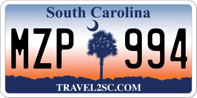 SC license plate MZP994