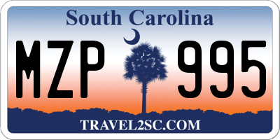 SC license plate MZP995