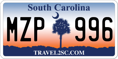 SC license plate MZP996