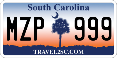 SC license plate MZP999