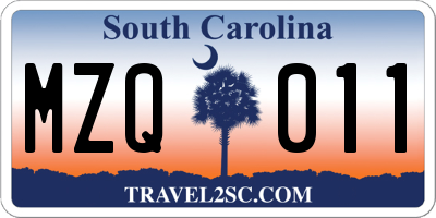 SC license plate MZQ011