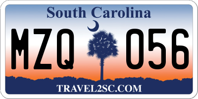 SC license plate MZQ056