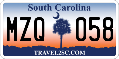 SC license plate MZQ058