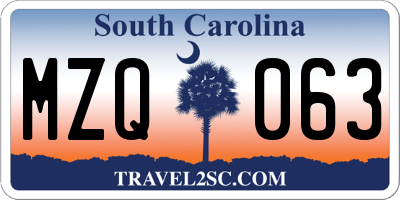SC license plate MZQ063