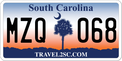 SC license plate MZQ068