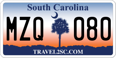 SC license plate MZQ080
