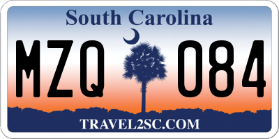 SC license plate MZQ084