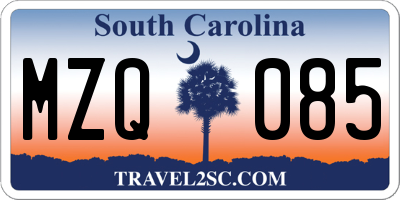 SC license plate MZQ085