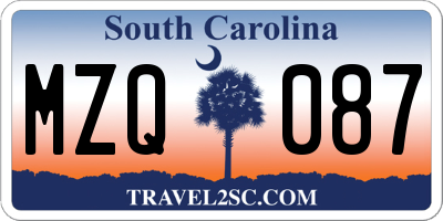 SC license plate MZQ087