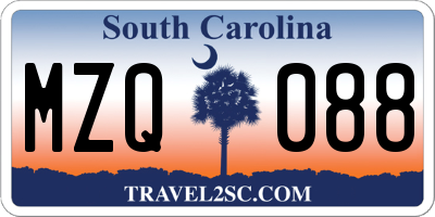 SC license plate MZQ088