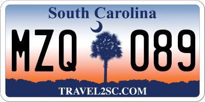 SC license plate MZQ089