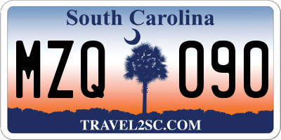 SC license plate MZQ090