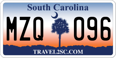 SC license plate MZQ096