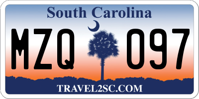 SC license plate MZQ097