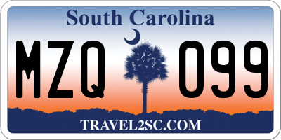 SC license plate MZQ099