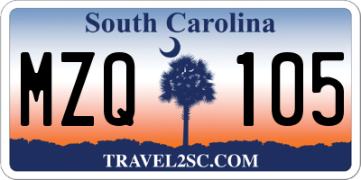 SC license plate MZQ105