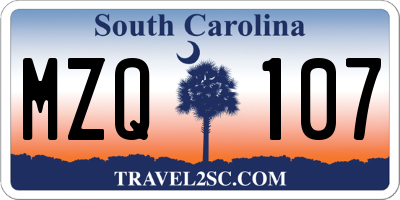 SC license plate MZQ107