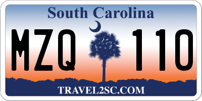 SC license plate MZQ110