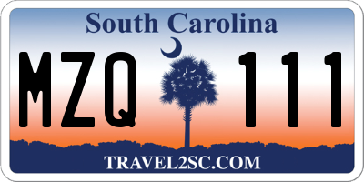 SC license plate MZQ111