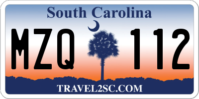 SC license plate MZQ112