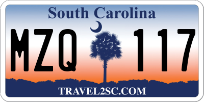 SC license plate MZQ117