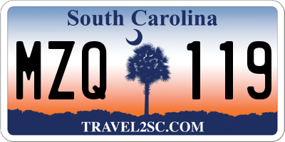 SC license plate MZQ119