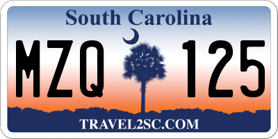 SC license plate MZQ125