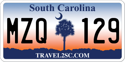 SC license plate MZQ129