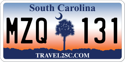 SC license plate MZQ131